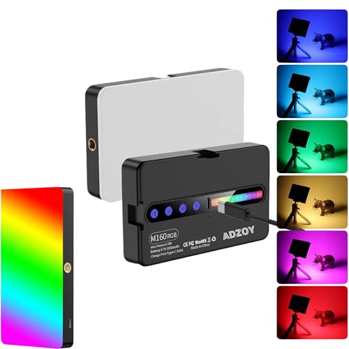 ADZOY ADL-M160 RGB Rechargeable Pocket Fill Video Light – 160 LED Beads, Dimmavble with 2500K–8500K Adjustable Bi-Color, Portable Photography Lighting for Camera, Smartphone & Vlogging - Image 1