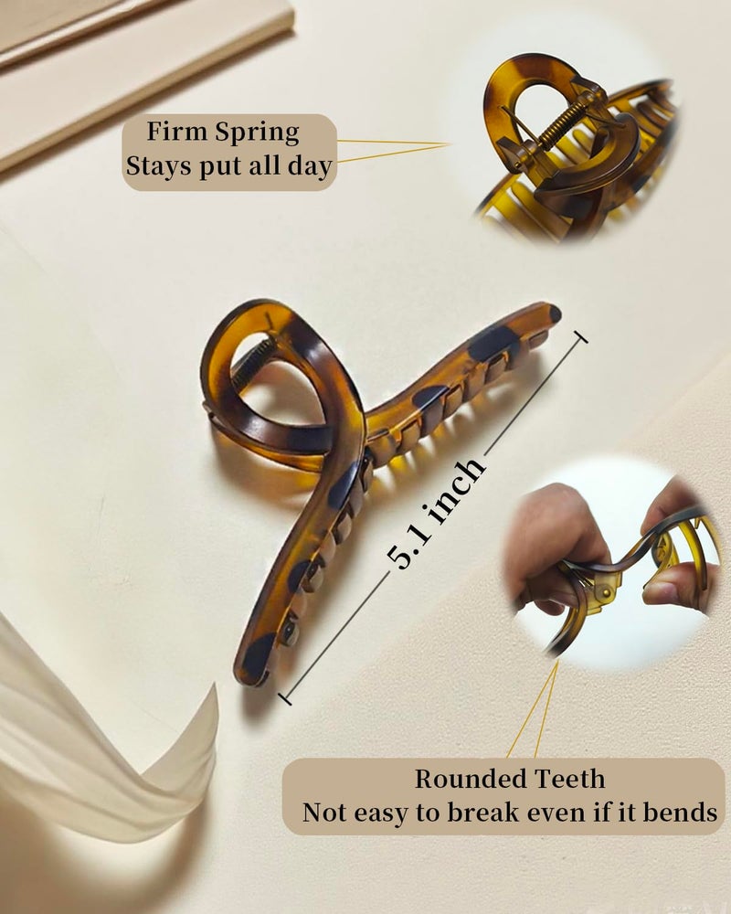 Nalodu 5 Inch Hair Claw Clips Extra Large No Slip Big Matte XL Clip for Thick Curly Long Hair Women, 4 Pack - Image 2