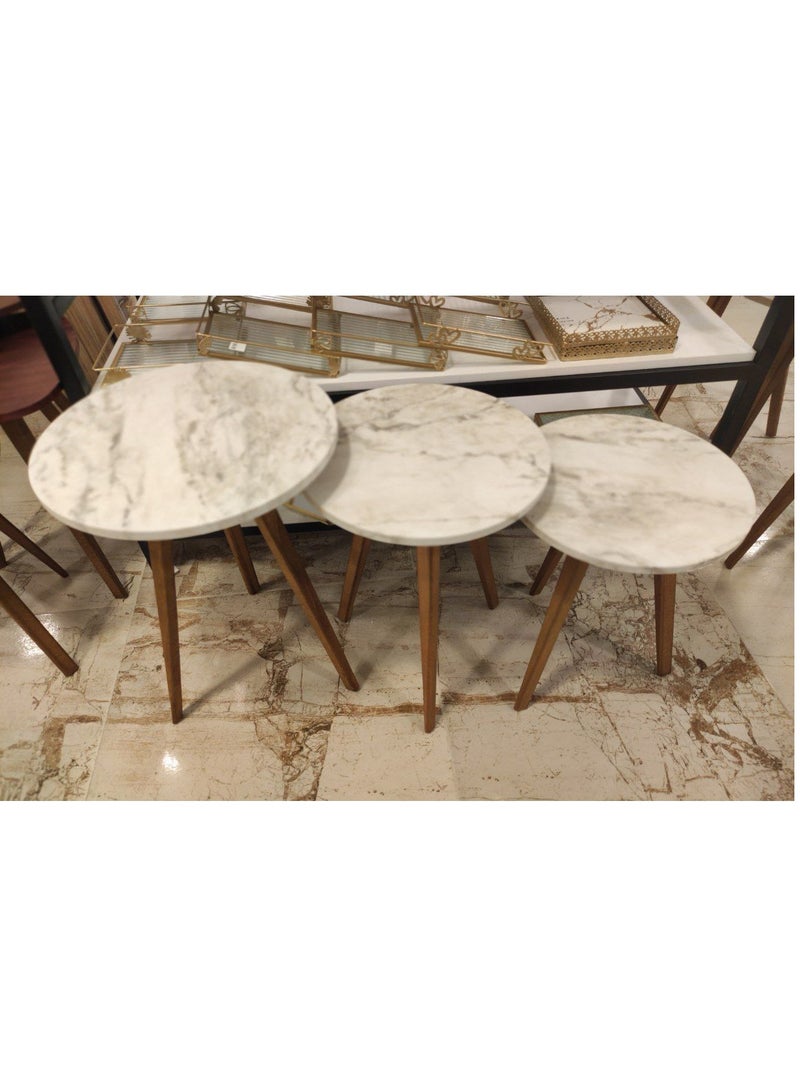 طقم تربيزه ٣ قطعه رجل خشب زان👌