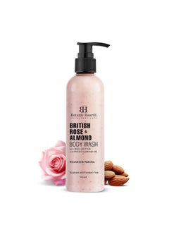 Botanic Hearth British Rose & Almond Body Wash With Shea Butter | Moisturizing Body Wash Shower Gel For Softer Smoother Skin | Sulfate & Paraben Free | For Women & Men | 245Ml  - Image 1