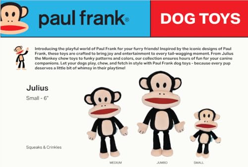 Multipet Paul Frank Julius Monkey Dog Toy - Multicolor, 6 - Image 3