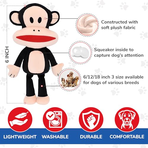 Multipet Paul Frank Julius Monkey Dog Toy - Multicolor, 6 - Image 2