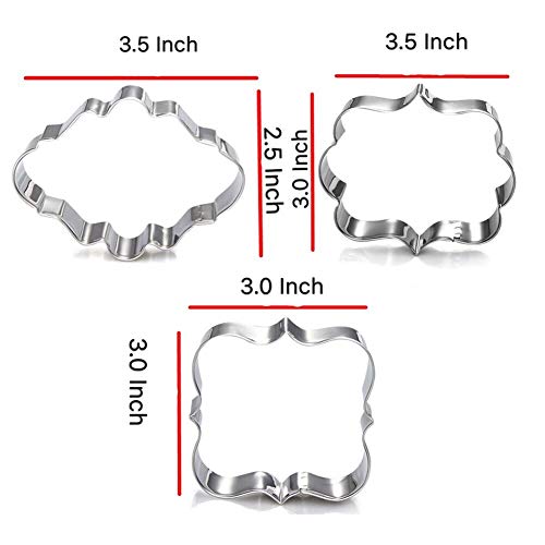 Maykito Wedding Cookie Cutter Set-7 Piece-3 Inches-Heart, Diamond Ring, Wedding Cake,Wedding Dress, Rectangle, Square and Oval Plaque Cookie Cutters Molds for Bridal Shower Engagement - Image 3