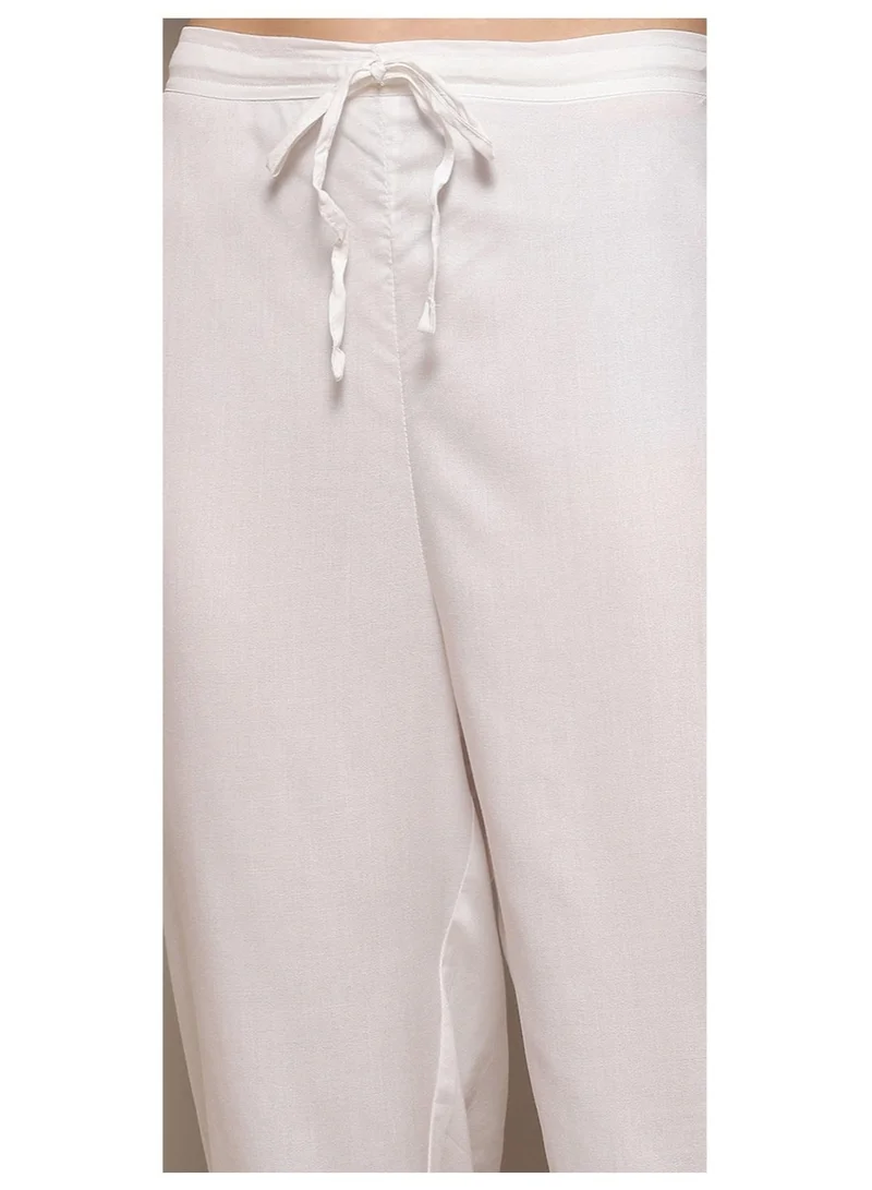 Biba  White Blue Cotton Straight Suit Set for Women | Best Price UAE