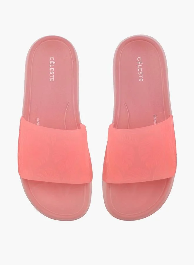 Celeste Women Leaf Textured Slides