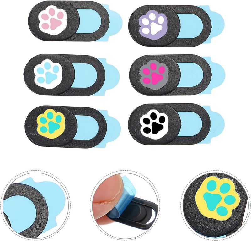 6pcs Webcam Cover Slide for Laptop Tablet Phone Cute Animal Paw Design for Privacy and Security Material Fit for All Devices - Image 4