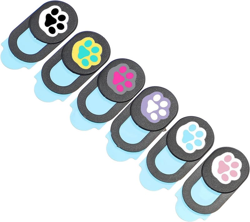 6pcs Webcam Cover Slide for Laptop Tablet Phone Cute Animal Paw Design for Privacy and Security Material Fit for All Devices - Image 1