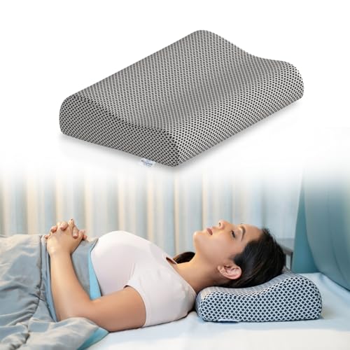 WELLGIVER Memory Foam Cervical Pillow | 2 Years Warranty | Orthopedic Cervical Pillow Neck Support Pillow for Sleeping, Neck & Shoulder Pain | 19 x 11 Inch | Standard | Removable Zipper Cover | Pack 1 - Image 1