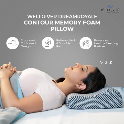 WELLGIVER Memory Foam Cervical Pillow | 2 Years Warranty | Orthopedic Cervical Pillow Neck Support Pillow for Sleeping, Neck & Shoulder Pain | 19 x 11 Inch | Standard | Removable Zipper Cover | Pack 1 - Image 5