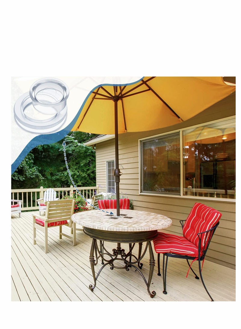 Generic 2 Inch Patio Table Umbrella Hole Ring, Outdoor Garden Table Umbrella Ring, With Cap Cover, Transparent Silicone, Used for Outdoor Patio Garden Beach Table Umbrella Stopper (Clear,4 Pcs)  - Image 2