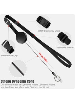 ELV Heavy Duty Retractable Id Badge Holder Key Reel With Adjustable Neck Lanyard Zinc Alloy Carabiner Key Ring Id Badge Strap 2 Pen Holders And Lobster Clip 32” Dyneema Cord Hold Up To 15 Keys  - Image 3