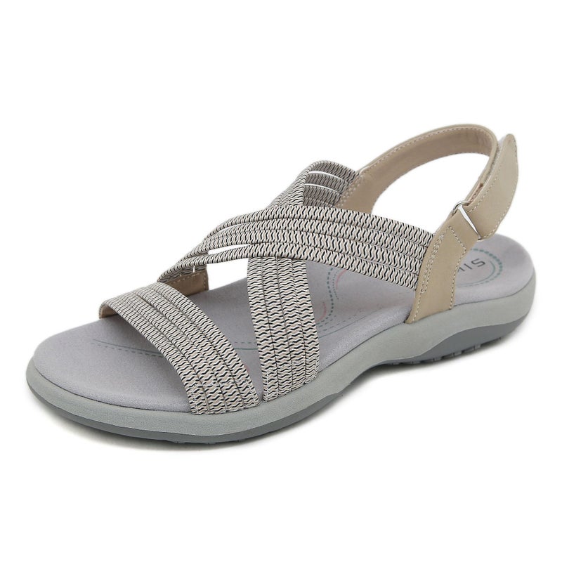 K6357-6 Women's Sports Sandals – Elastic Velcro, Large Size, PU Upper, Round Toe - Image 5