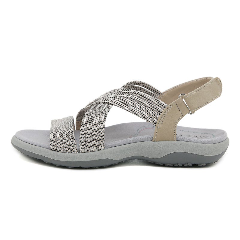 K6357-6 Women's Sports Sandals – Elastic Velcro, Large Size, PU Upper, Round Toe - Image 1