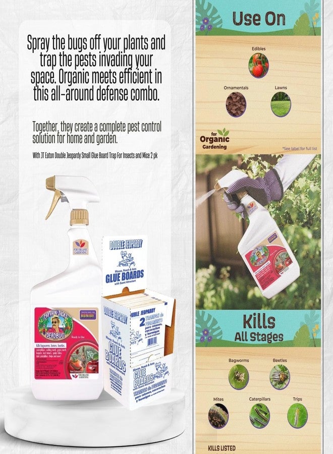 GROVE 2X Bonide Captain Jacks Dead Bug 32 oz Bundle with Glue Board Trap - Controls Listed Garden Pests on Fruits, Vegetables, and Ornamentals - Gift Set (3 Items) - Image 3