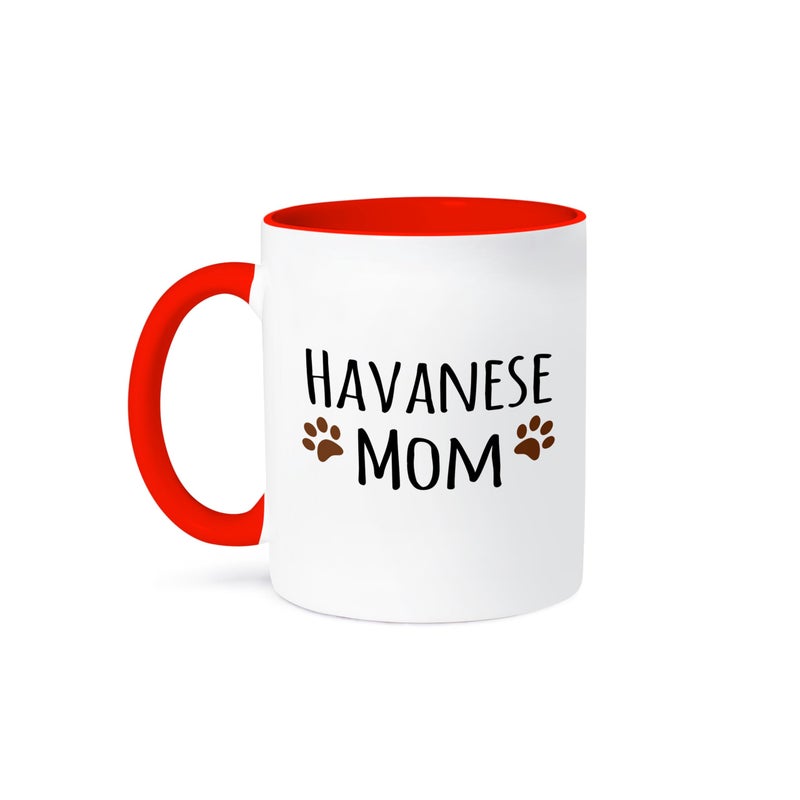 3dRose Javanese Dog Mom Mug 11 oz Red