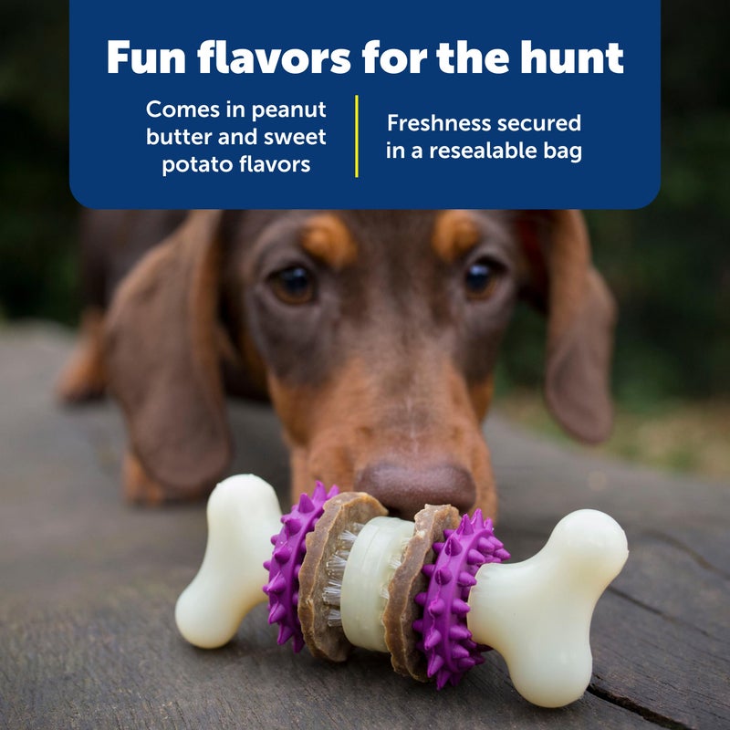 PetSafe Busy Buddy Toys Dog Treat Refills (60 Refills) Dog Treats Medium, Dogs Rawhide and Peanut Butter Flavors, Keeps Your Furry Friend Engaged, Resealable Bag for Freshness - Image 4