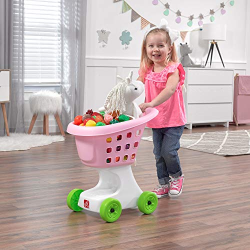 Step2 Little Helpers Shopping Cart for Kids Play Grocery Cart Made of Durable Plastic for Toddlers 2 Years Old Pink - Image 5