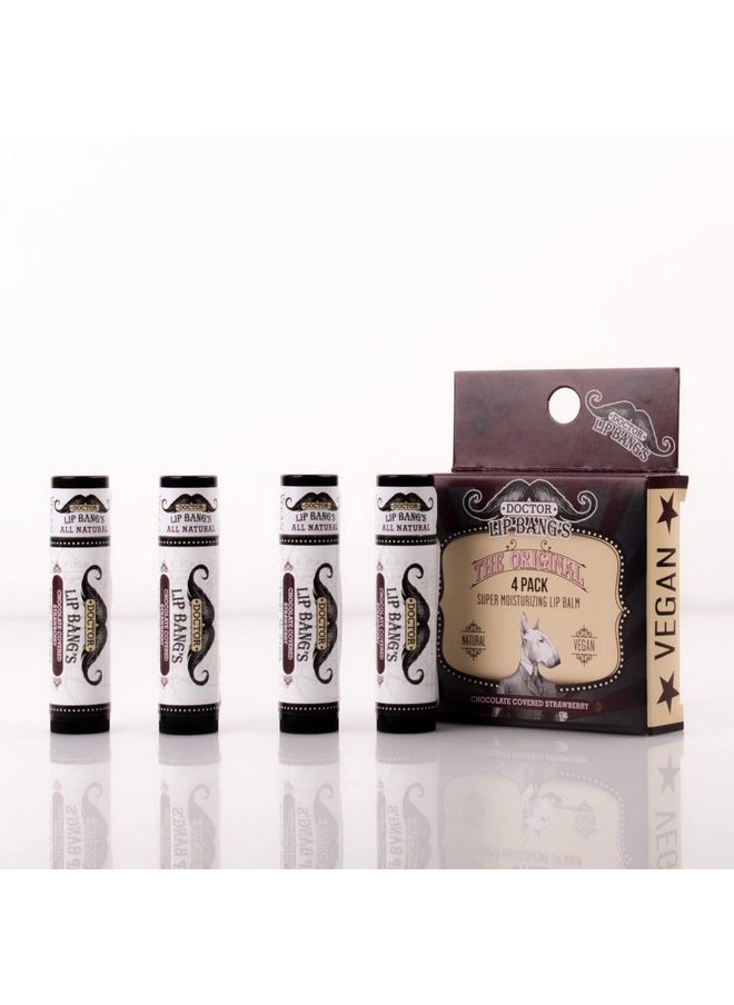 Doctor Lip Bang's - Dr. Lip Bang’S Super Moisturizing Lip Balm 4 Pack Chocolate Covered Strawberry All Natural & Cruelty Free 100% Vegan For Dry & Cracked Lips - Image 1