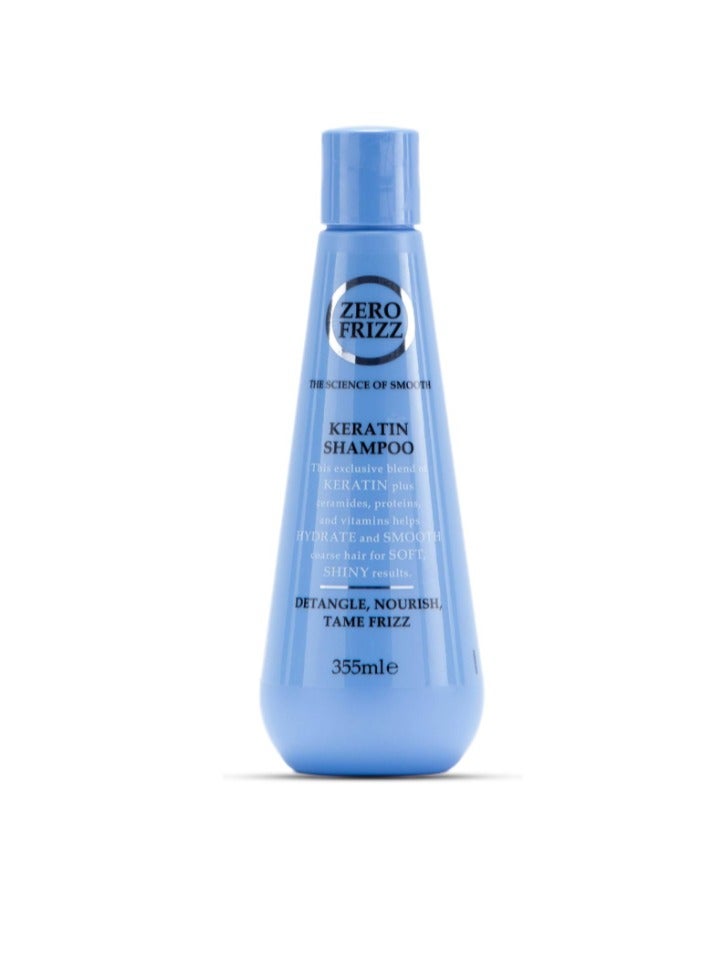 Zero Frizz Keratin Shampoo for Frizzy Hair - 355 ml