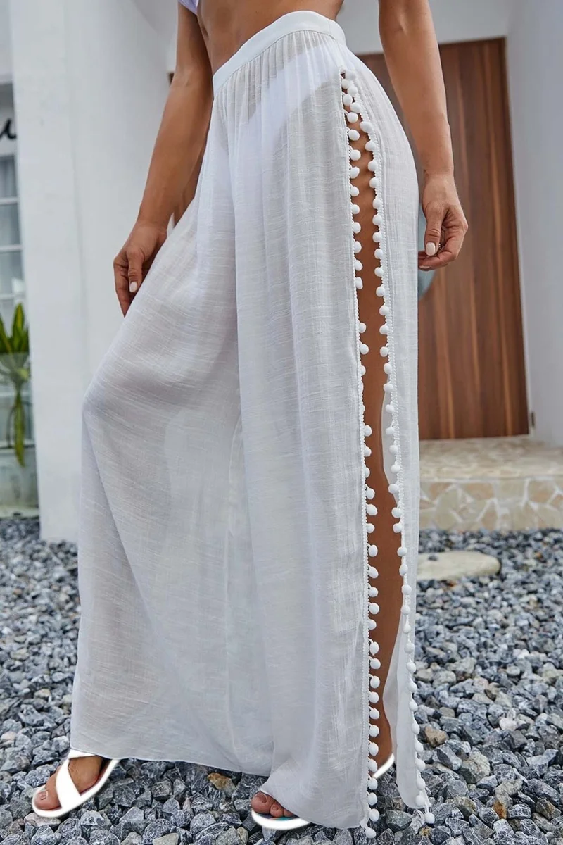 انجلسين Pompom Slit Detailed Beach Trousers Pareo