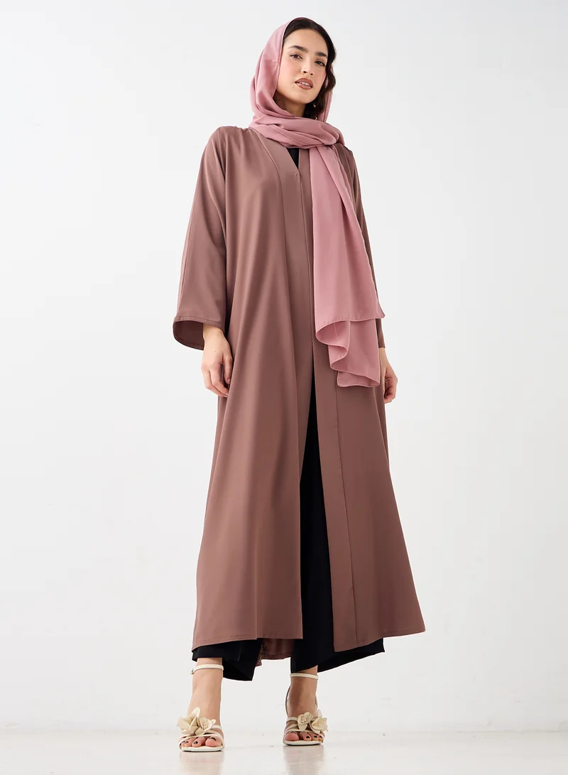 Hadiyath Al Madinah Mauve Embroidered Abaya - HM