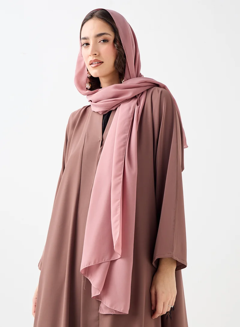 Hadiyath Al Madinah Mauve Embroidered Abaya - HM