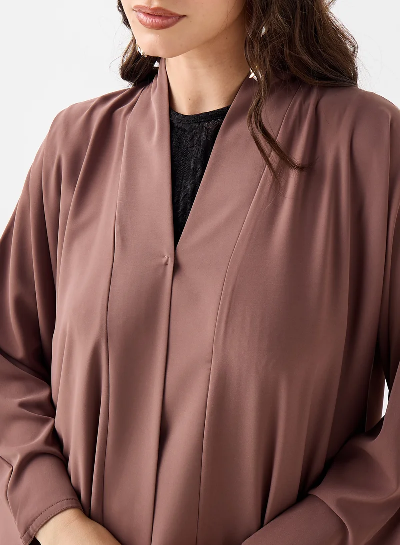 Hadiyath Al Madinah Mauve Embroidered Abaya - HM