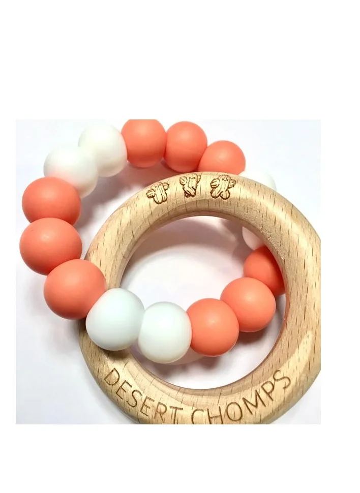 Desert Chomps Desert Chomps Lasso Summer Time Teether - Coral & Pearls