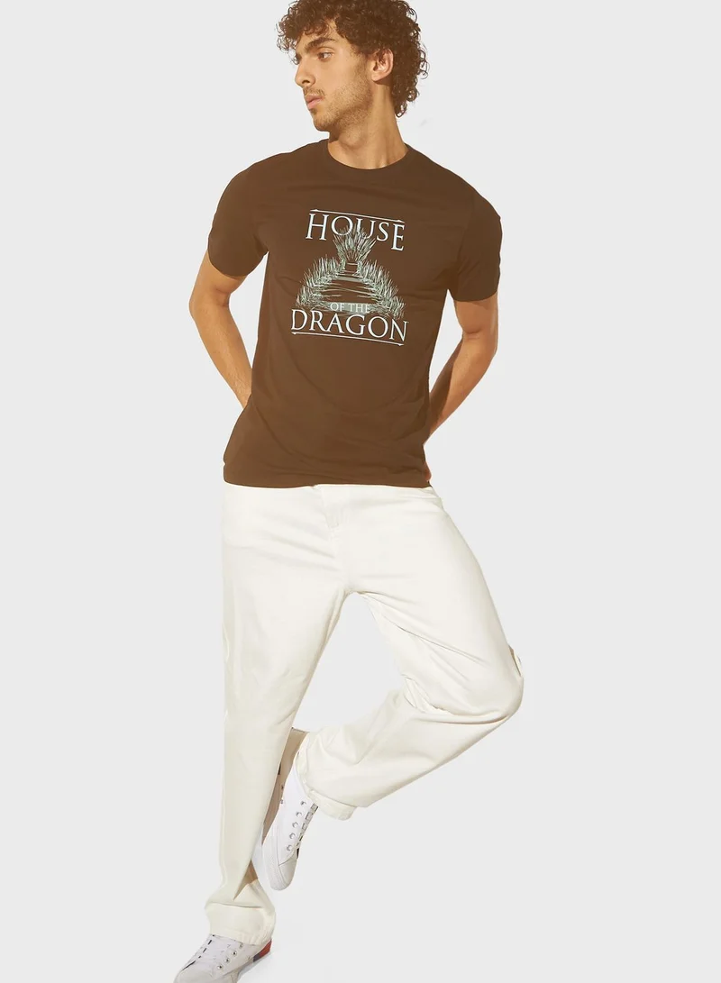 SP Characters House Of Dragon Graphic Print Crew Neck T-Shirt