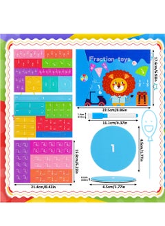 Excefore Magnetic Fraction Tiles & Circles, Educational Puzzle Set with Math Percentage Fractions Manipulatives, Learning Tools for Early Math Skills, Classroom Supplies  - Image 2