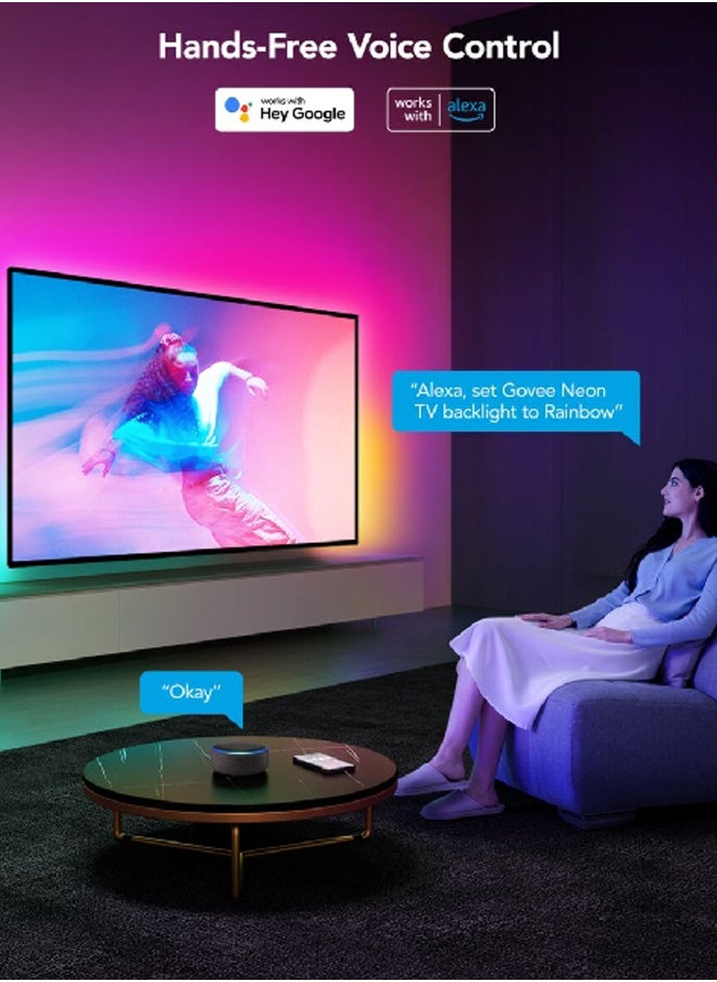 Govee Energy Class G RGBIC Neon TV Backlight for 48-75 Inch TV Multicolor 9.8ft H61B2  - Image 4