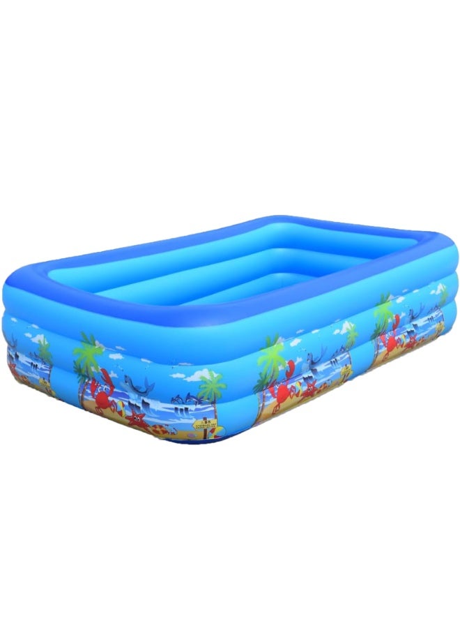 BBL Paddling Pool for Kids, Rectangle Inflatable Swimming Pool for Kids, Toddlers, Baby, Children, Family, Thick Wear-Resistant Pool for Garden, Backyard, Outdoor, Water Play, 125x80x40cm - Image 1