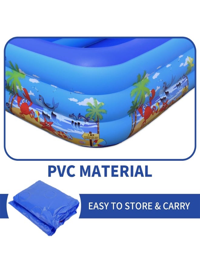 BBL Paddling Pool for Kids, Rectangle Inflatable Swimming Pool for Kids, Toddlers, Baby, Children, Family, Thick Wear-Resistant Pool for Garden, Backyard, Outdoor, Water Play, 125x80x40cm - Image 3