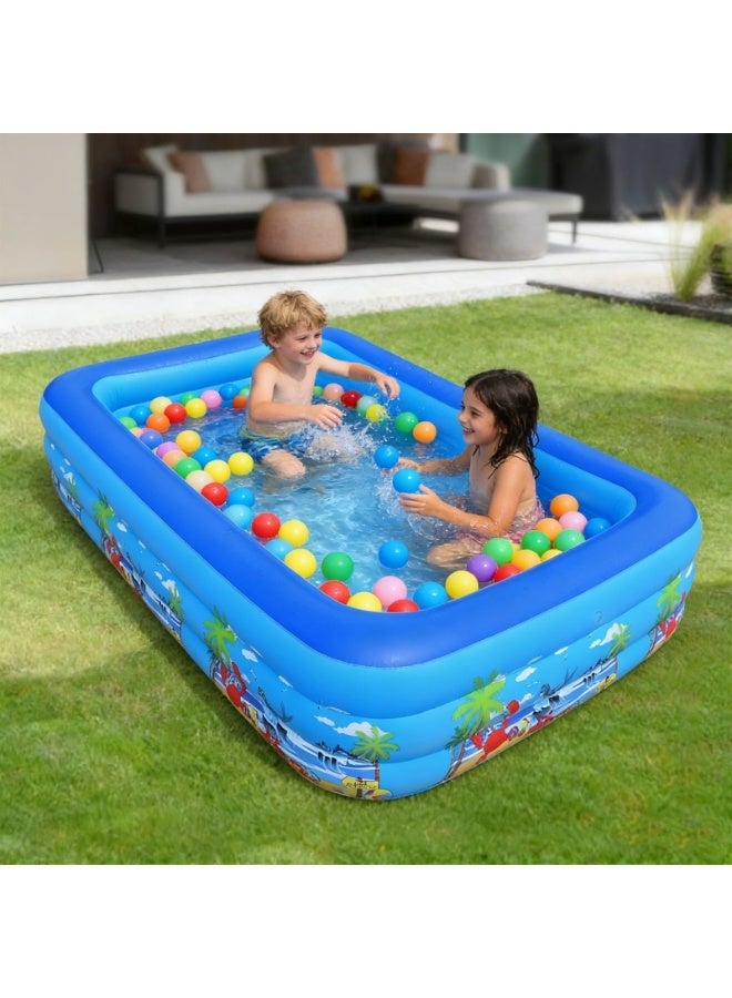 VTERLY Swimming Pool for Kids, Rectangle Inflatable Swimming Pool for Kids, Toddlers, Baby, Children, Family, Thick Wear-Swimming Pool for Garden, Backyard, Outdoor, Water Play, 130x90x45cm - Image 5