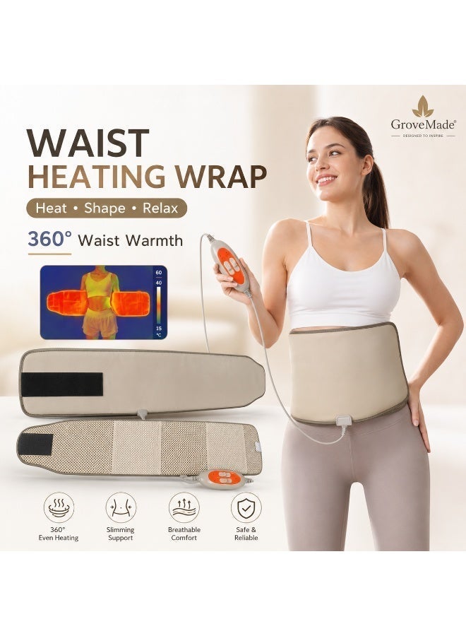 GroveMade Waist Trimmer Electric Heating Slimming Belt Vibration Belt Far Infrared Body Shaping Belt with 4 Motors 3 Intensity Levels for Men Women - Image 1