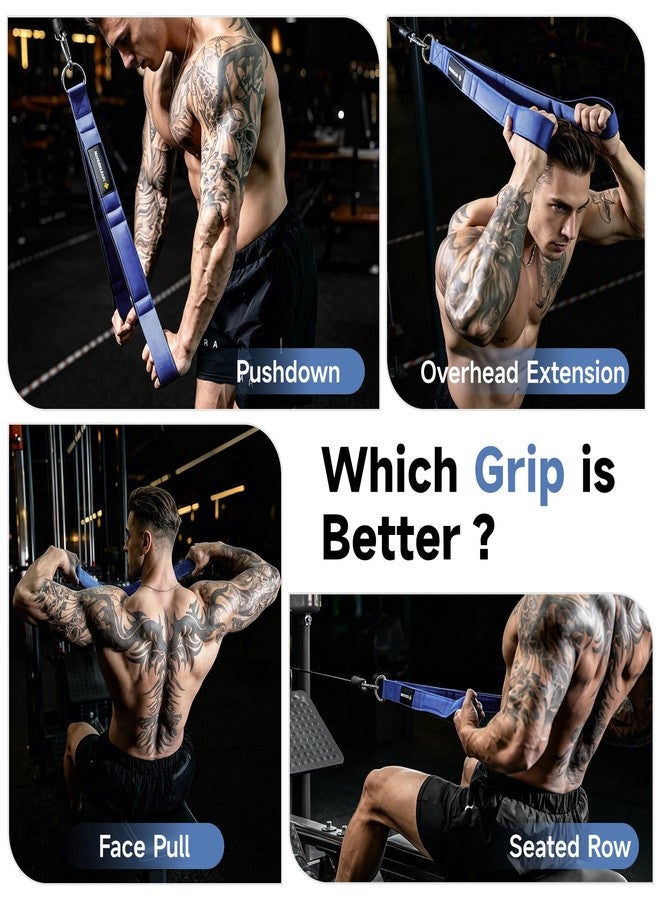 M MANUEKLEAR Tricep Rope Cable Attachment Handles, Greater Range of Motion, Tricep Pull Down Rope for Push Downs, Crunches, Facepulls for Professional Gym (Blue) - Image 4