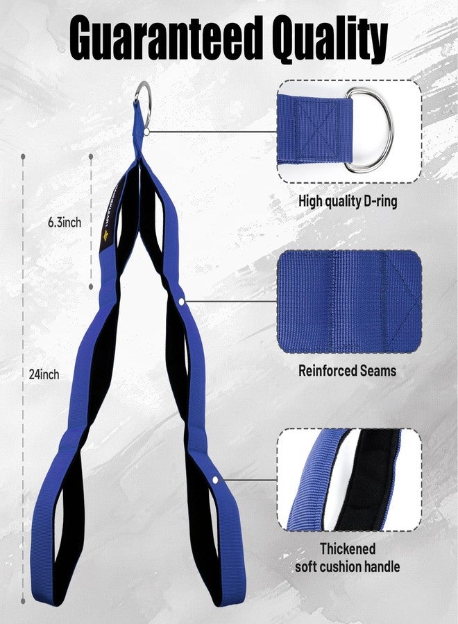 M MANUEKLEAR Tricep Rope Cable Attachment Handles, Greater Range of Motion, Tricep Pull Down Rope for Push Downs, Crunches, Facepulls for Professional Gym (Blue) - Image 5