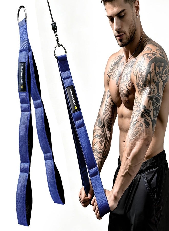 M MANUEKLEAR Tricep Rope Cable Attachment Handles, Greater Range of Motion, Tricep Pull Down Rope for Push Downs, Crunches, Facepulls for Professional Gym (Blue) - Image 1