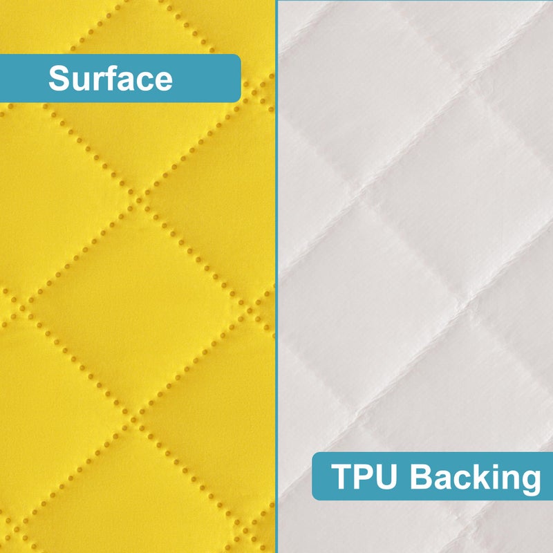 NTBAY 2 Pack Waterproof Mini Crib Mattress Protector  Quilted 24""x38"" Fitted Mattress Cover - Machine Washable - Soft and Breathable Baby Mattress Pad Sheet for Mini Crib and Baby Playards  Yellow - Image 3
