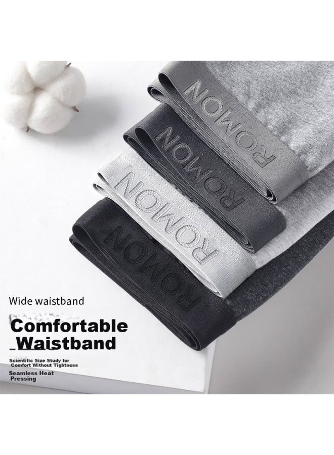 Romon Men's Underwear [class A Pure Cotton] Antibacterial And Mite-resistant 4-pack Mid-waist Boxer Briefs For Men - Image 3