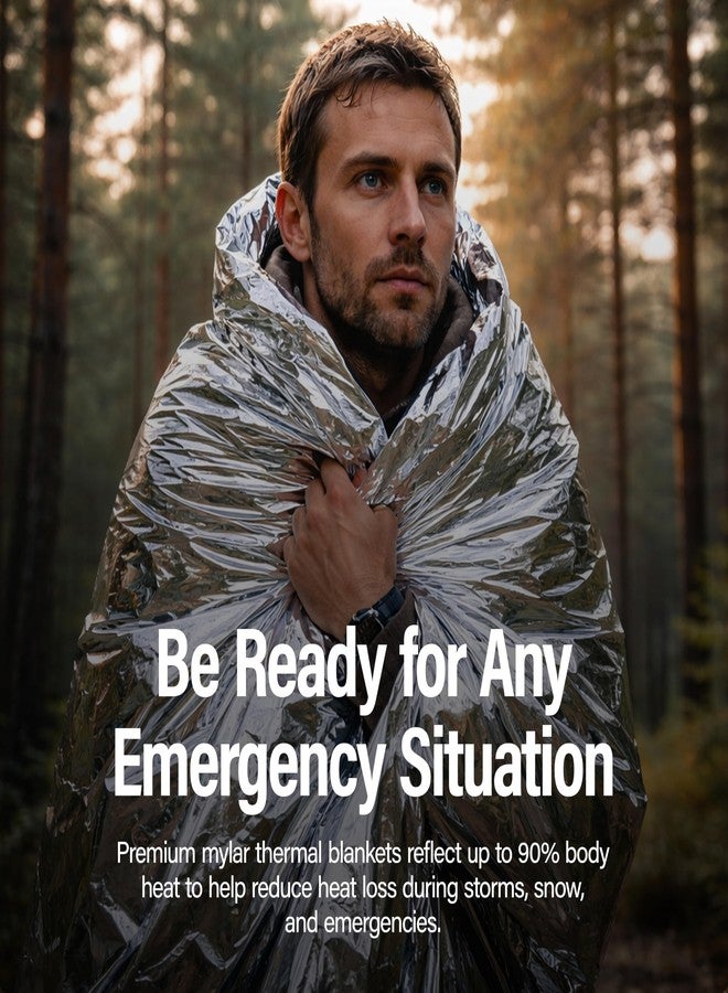 Primacare CB-6831-CS Emergency Mylar Foil Blankets, Pack of 12, 82" x 62", Waterproof & Windproof Thermal Survival Blankets, Lightweight Compact Emergency Blankets - Image 3