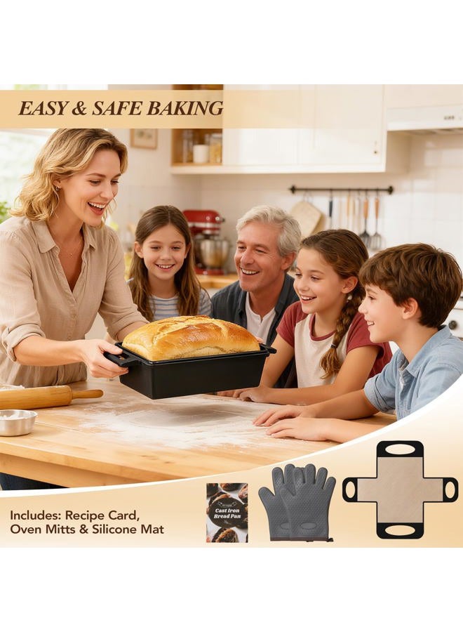 ROTTOGOON 2 in 1 Cast Iron Loaf Pan with Lid,Even Heat Distribution Bread Baking Pan for Sourdough, Homemade Bread,Cakeand Meatloaf - Image 5
