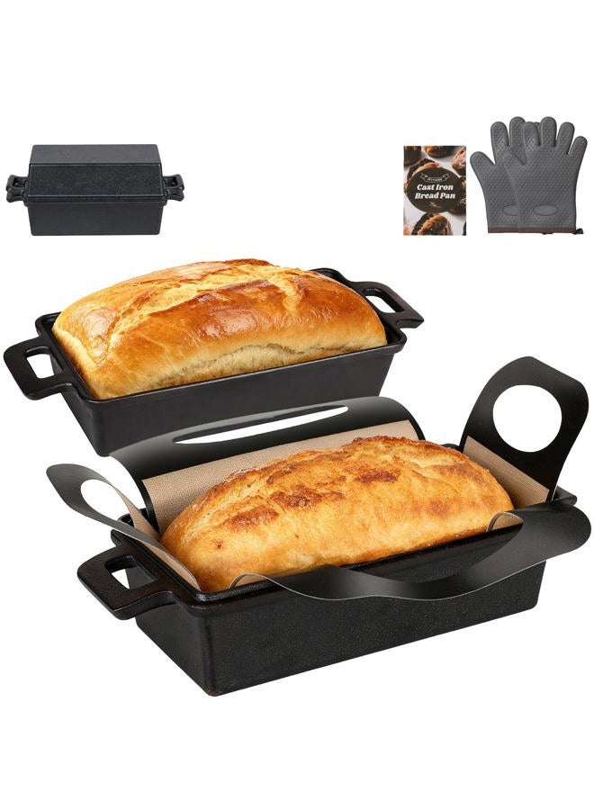 ROTTOGOON 2 in 1 Cast Iron Loaf Pan with Lid,Even Heat Distribution Bread Baking Pan for Sourdough, Homemade Bread,Cakeand Meatloaf - Image 1