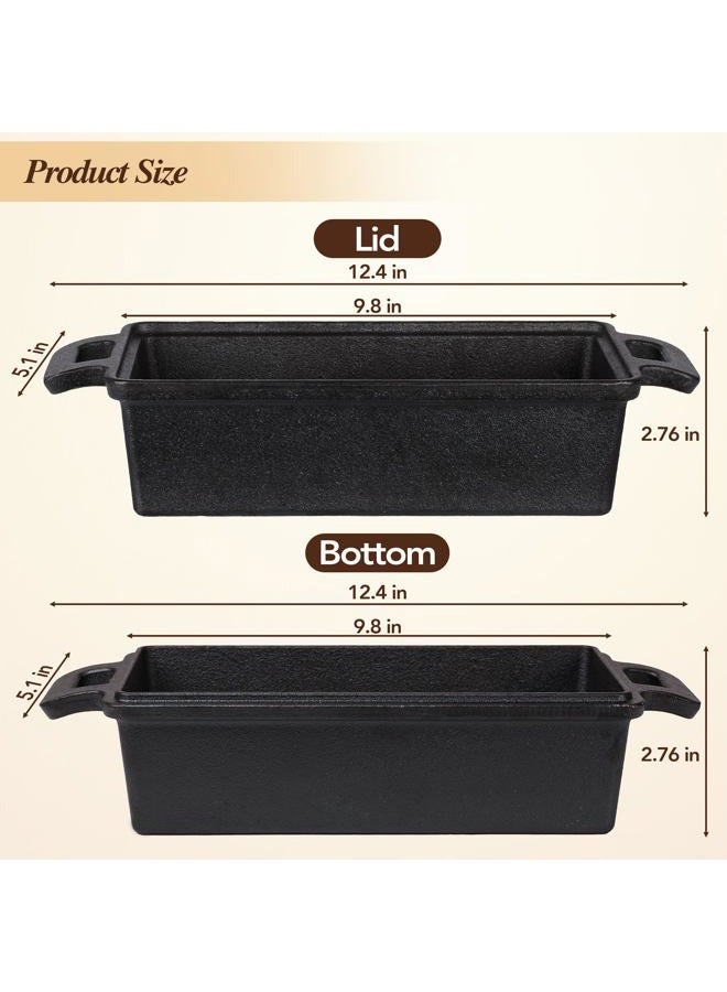 ROTTOGOON 2 in 1 Cast Iron Loaf Pan with Lid,Even Heat Distribution Bread Baking Pan for Sourdough, Homemade Bread,Cakeand Meatloaf - Image 4