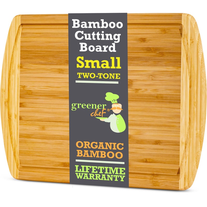 GREENER CHEF 12 Inch Small Bamboo Cutting Board with Lifetime Replacements  Small Wooden Chopping Board for Kitchen Meat Vegetables Cheese Bread Charcuterie and Everyday Food Prep