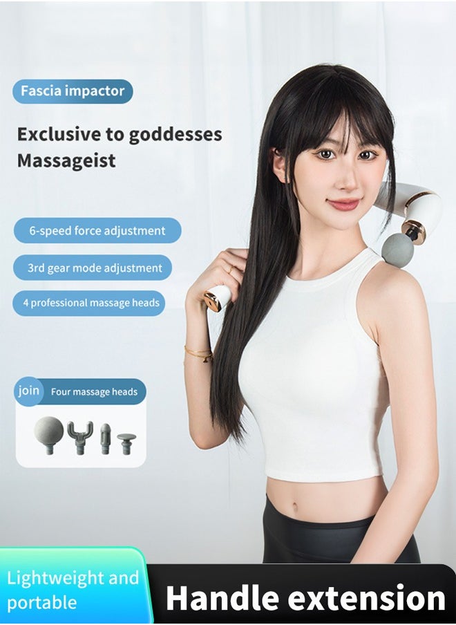 Fascia Gun Long Handle Massage Gun Super High Power Silent Design Muscle Relaxation Rehabilitation Therapy
