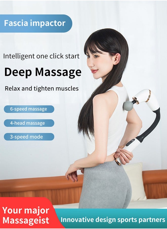 Fascia Gun Long Handle Massage Gun Super High Power Silent Design Muscle Relaxation Rehabilitation Therapy