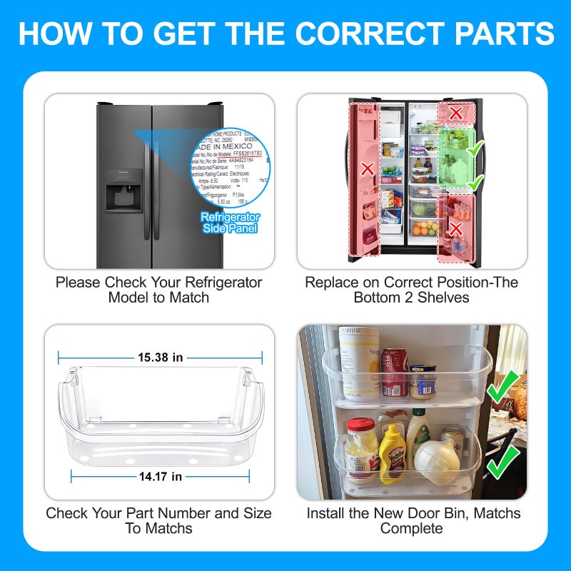 Alvar UPGRADED 240356402 Refrigerator Door Bin Compatible with Frigidaire Door Shelf Replacement Frigidaire Gallery Door Shelf Refrigerator Shelves FGHS2631PF4A FFSS2615TS0 LFSS2612TF0 LFSS2612TE0 Door Bin - Image 5