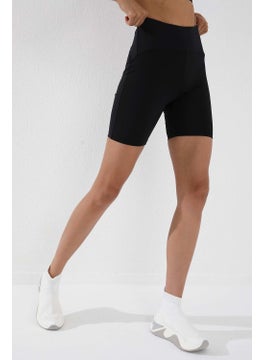 Tommy Life Black Women's High Waist Slimming Short Biker Leggings - 91007  - Image 3