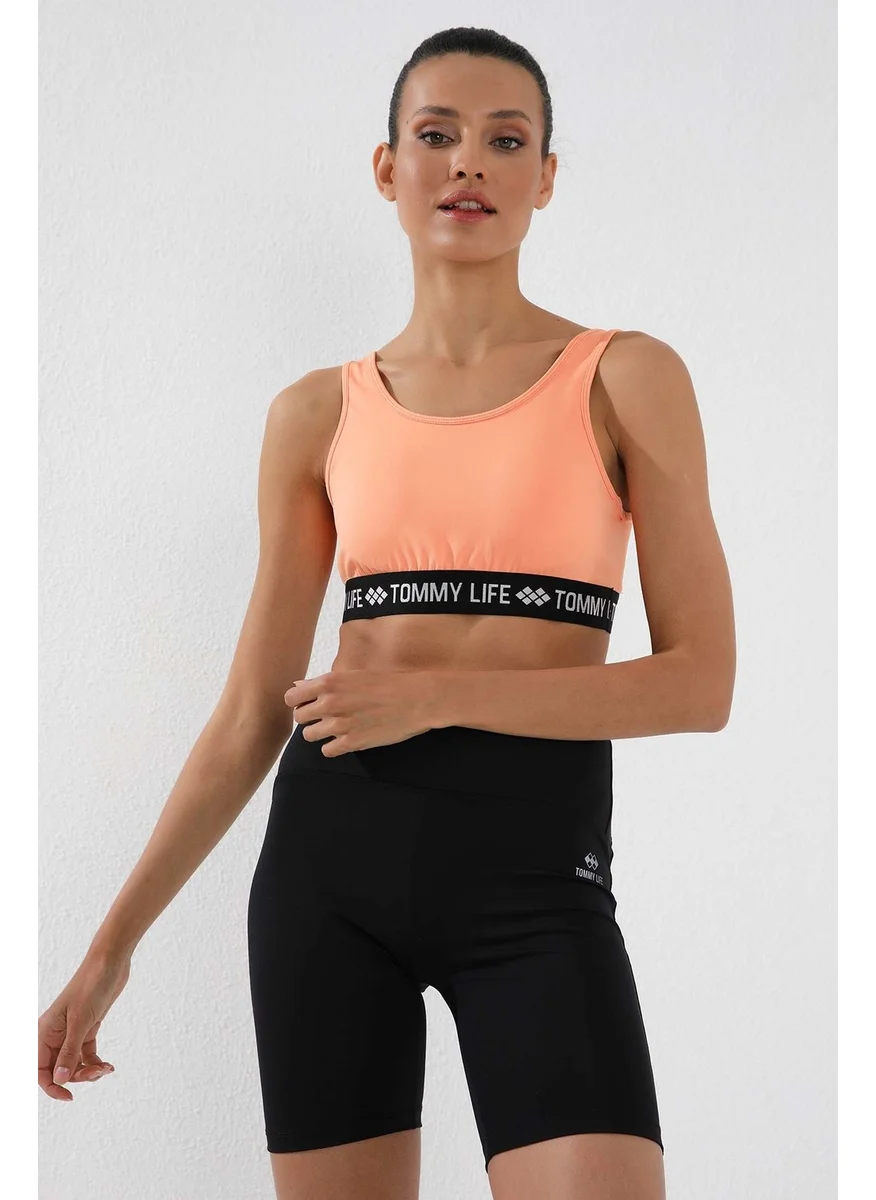 Tommy Life Black Women's High Waist Slimming Short Biker Leggings - 91007